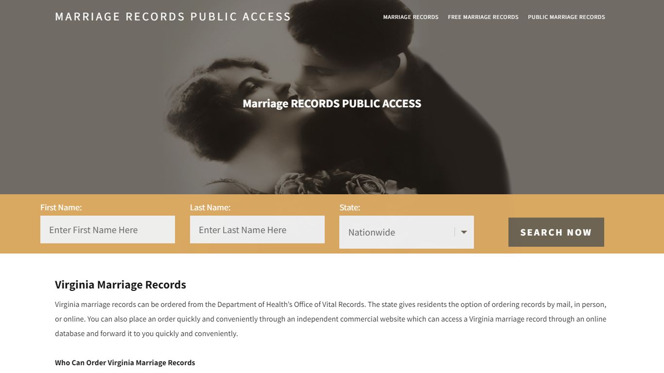 Virginia Marriage Records |Enter Name and Search | 14 Days Free